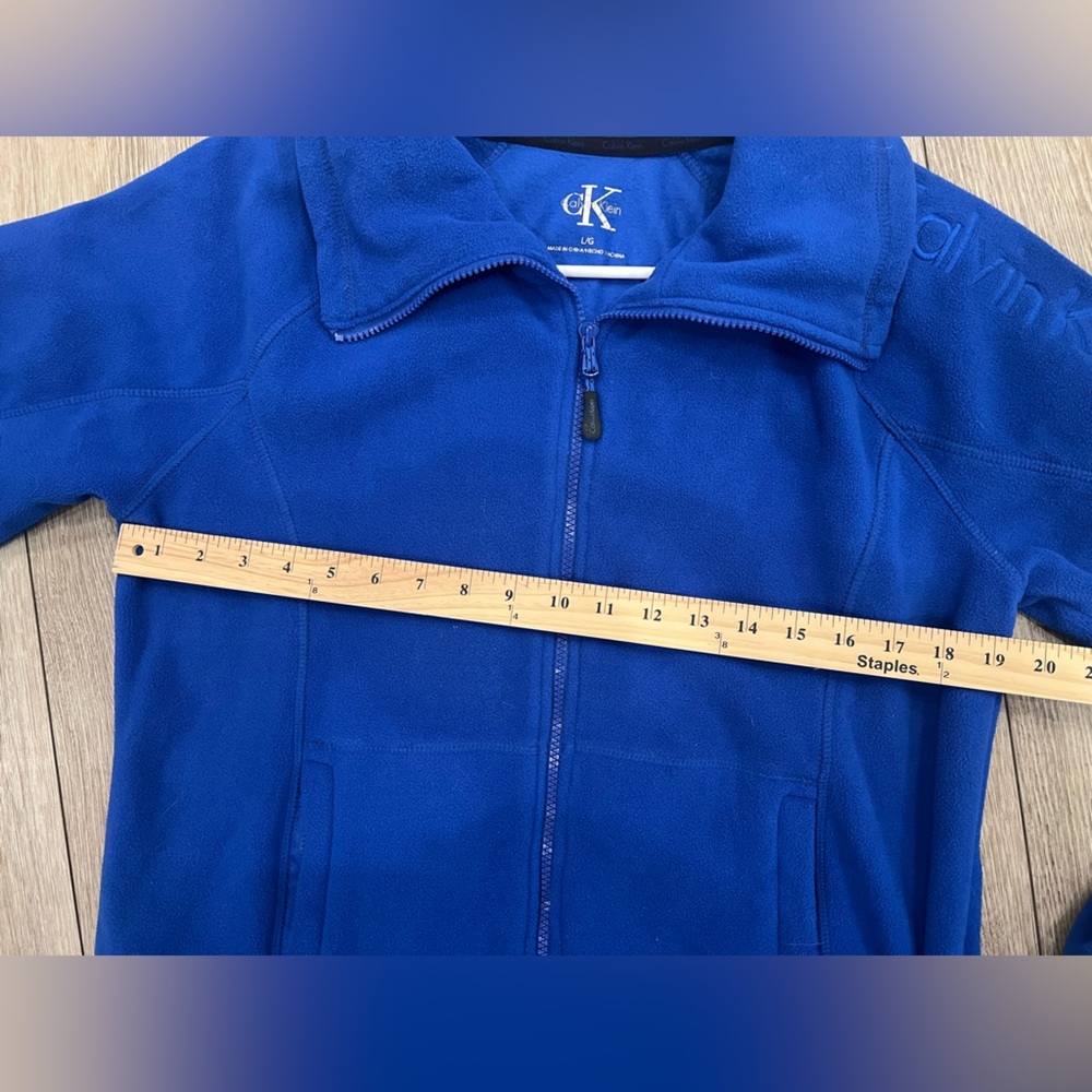 Calvin Klein Large Blue Fleece Women's Jacket - Picture 11 of 11